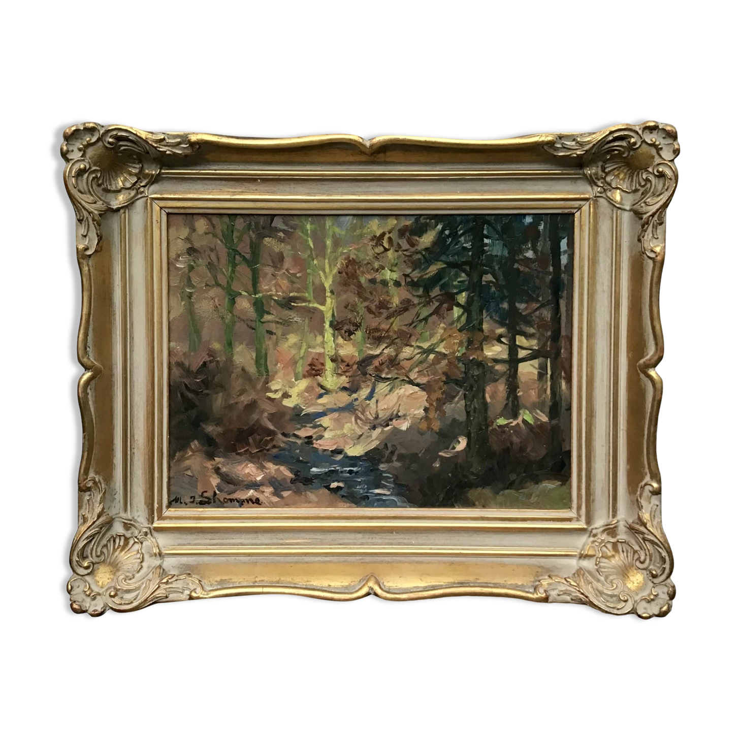 “Stream in the forest” by Modeste-Jean Lhomme. Liège school of landscape