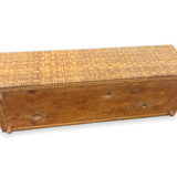 Planter in wicker and braided rattan