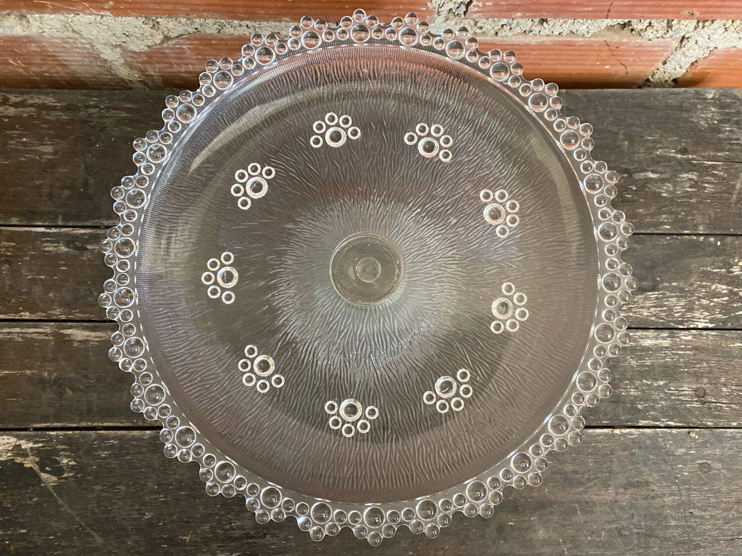 MASSERINI BAROCCO Fruit Bowl Molded Glass Vintage Beaded Row #D