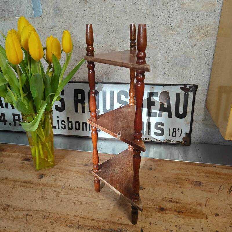 Vintage wooden corner shelf