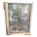Oil on canvas Yves Delfo Forest landscape