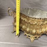 Antique Planter Cache Pot Golden Brass Renaissance Baroque Rococo Style XI