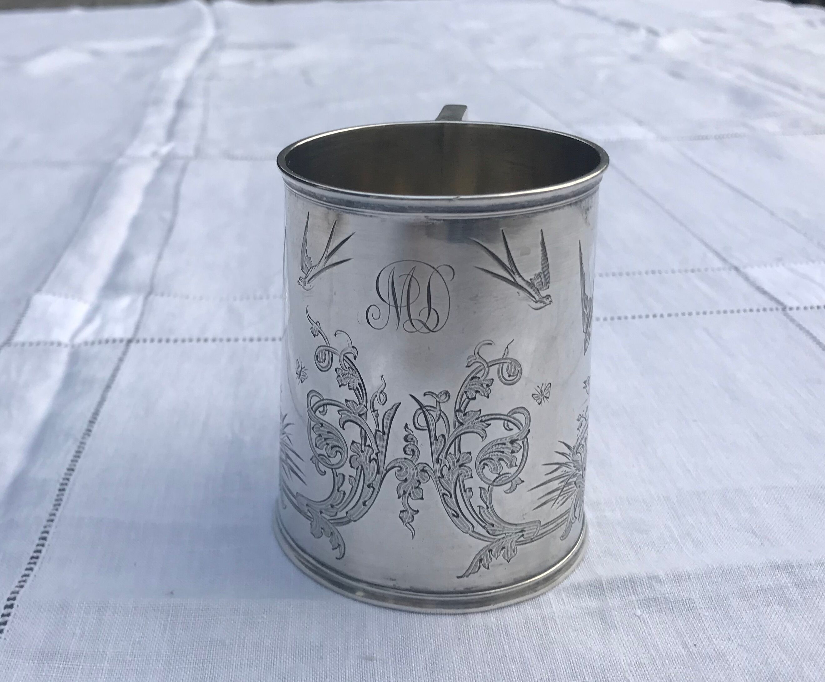 Chopped silver metal chiseled