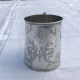 Chopped silver metal chiseled