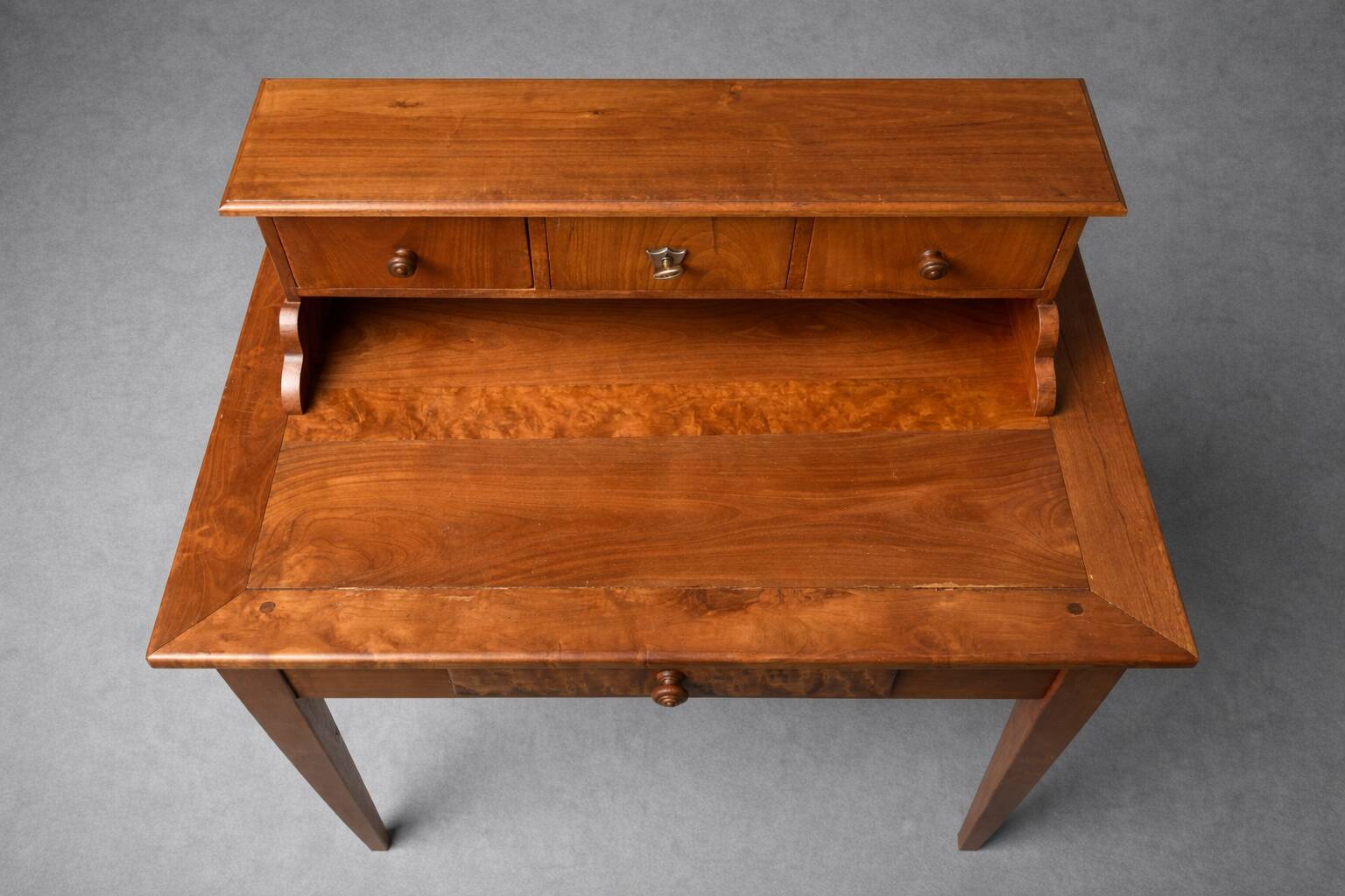 Small antique desk with a tiered design – solid wood – Louis-Philippe style / 19th century