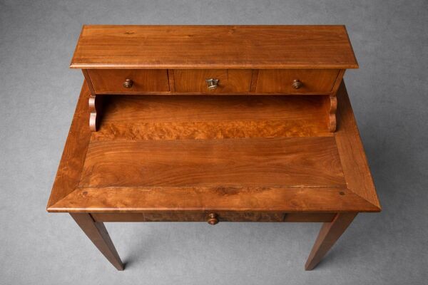 Petit bureau ancien avec gradin – bois massif – style Louis-Philippe / XIXᵉ