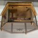 Vintage ceiling lamp in brass and smoked glass
