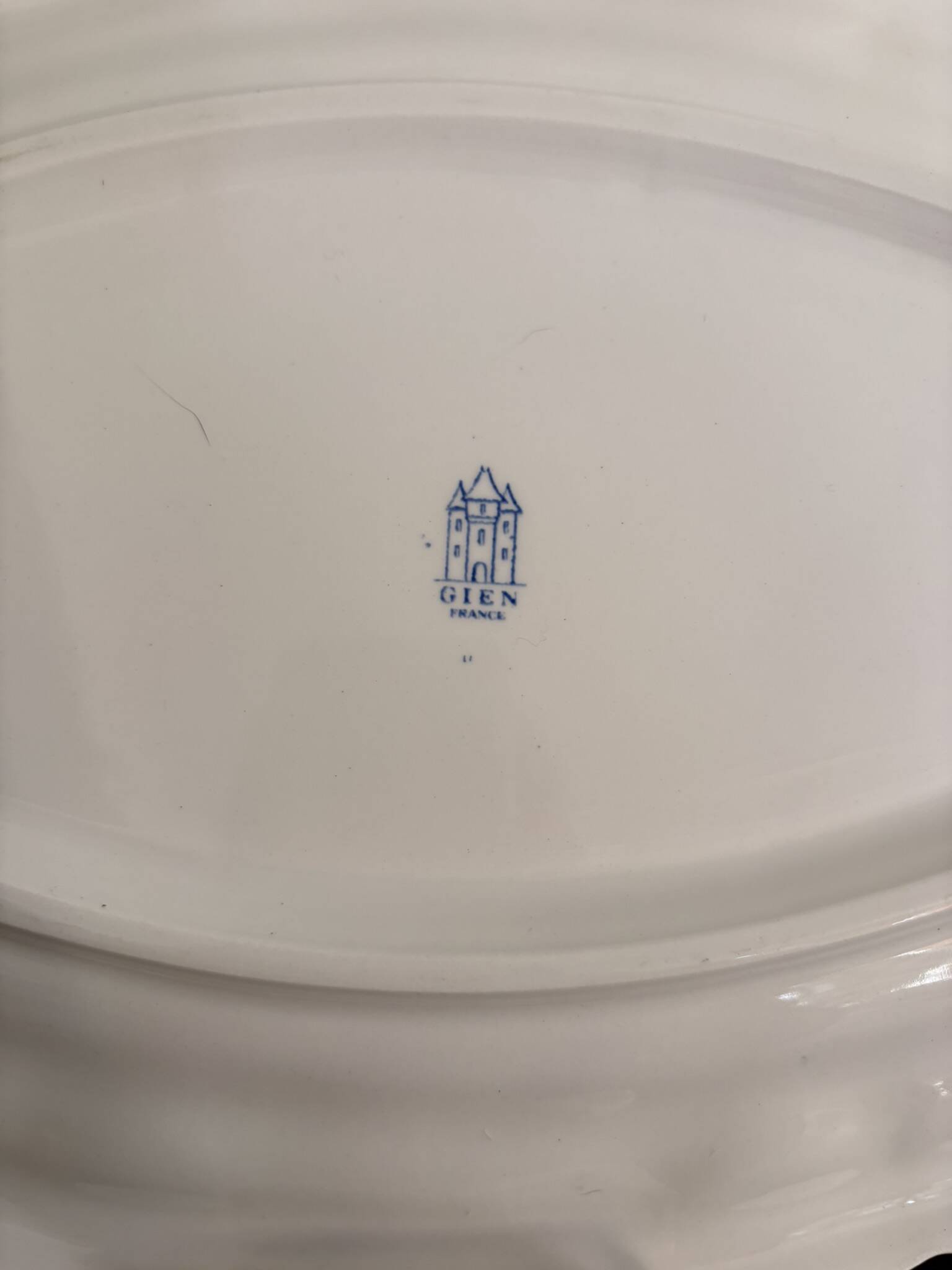 Old Dish Basket Vegetable Dish Earthenware Gien Rouen Renaissance Blue Model