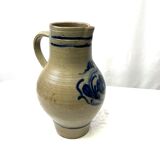 Pitcher in blue-decorated stoneware 34cm