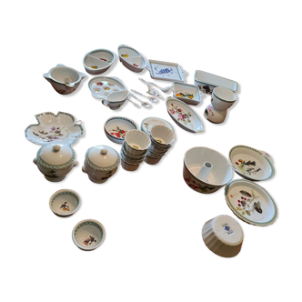 Set of 36 pieces of Italian porcelain Tognana Le terrine Botaniche