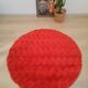 Round carpet in red moumoute style pelfran diameter 130cm vintage