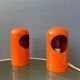 Ensemble (2) de lampes de table orange vintage