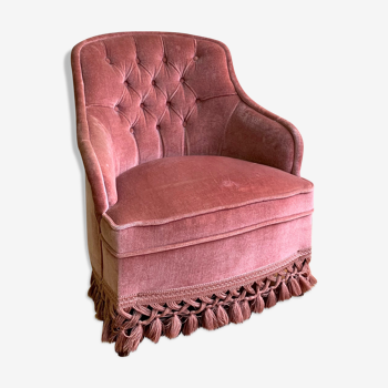 Fauteuil crapaud en velours