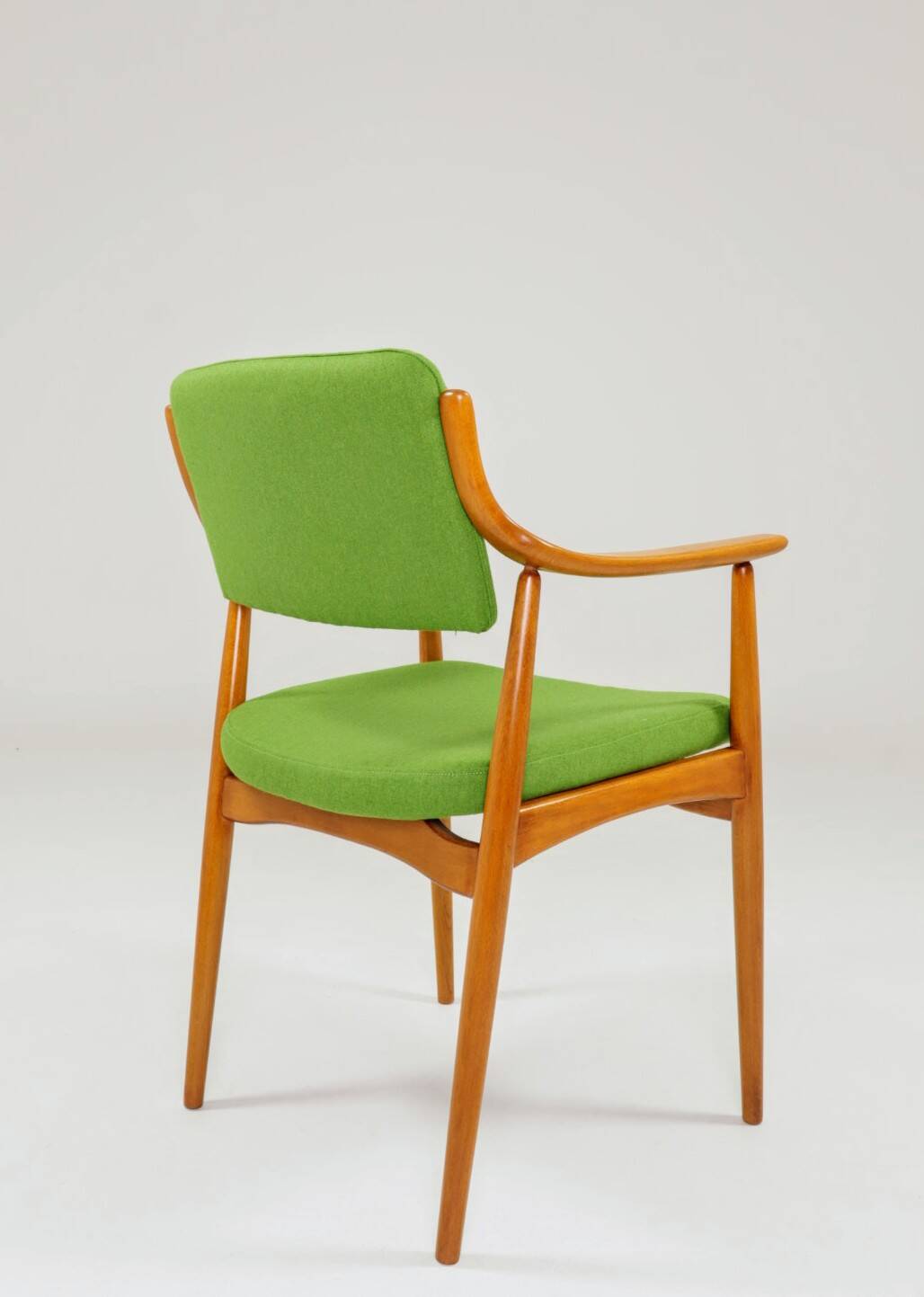 Vintage green wool office chair 1970