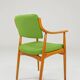 Vintage green wool office chair 1970