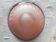 Antique ceiling light in frosted and engraved pink glass.