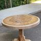 Renovated vintage Barrois dining table with 2 solid oak benches