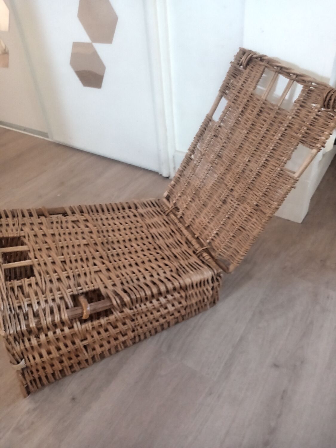 Vintage rattan beach chair