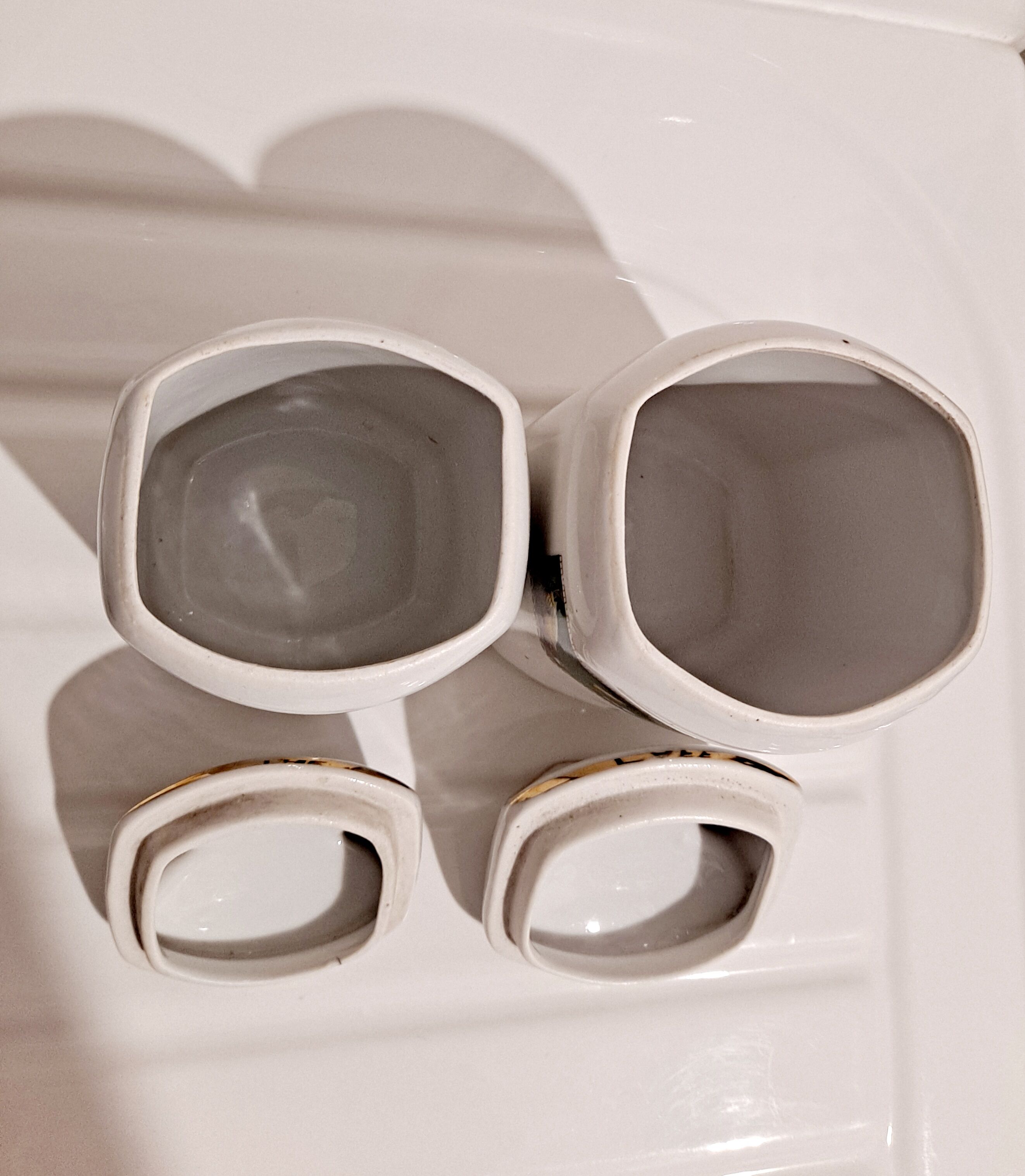 Pair of pretty chicken spice boxes