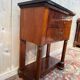 Empire side table in walnut and black marble