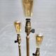 Three-light painter's table lamp in brass from the 1950s.