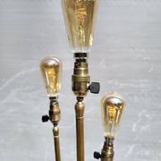 Lampadaire tablette de peintre à 3 feux laiton 1950