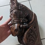 Tête cheval bois