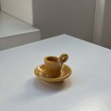 Bougeoir jaune, poterie Massucco Aubagne