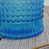 Vintage blue jar with relief