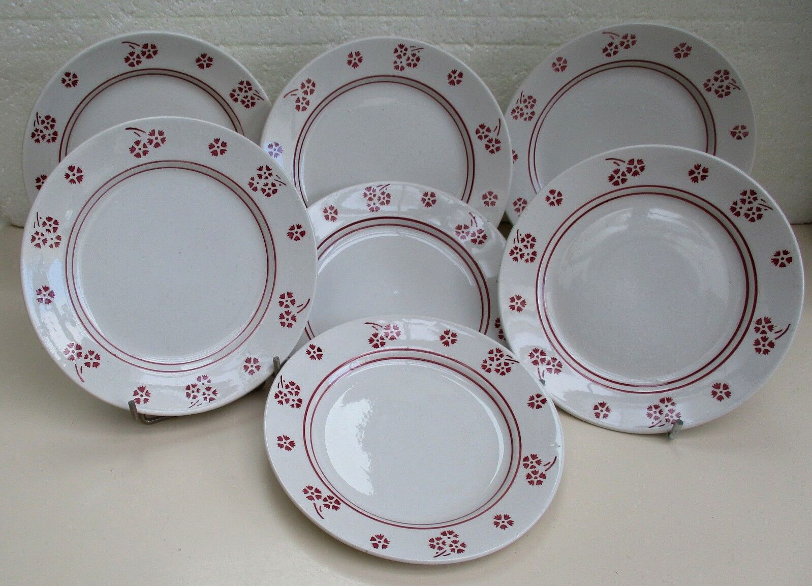 7 dessert plates in earthenware K G de Lunéville Model Danièle