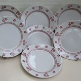 7 dessert plates in earthenware K G de Lunéville Model Danièle