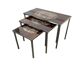 Ensemble de 3 tables gigognes vintage / tables d'appoint avec céramique