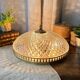 Large vintage ceiling lamp in chiseled glass and brass 34 cm