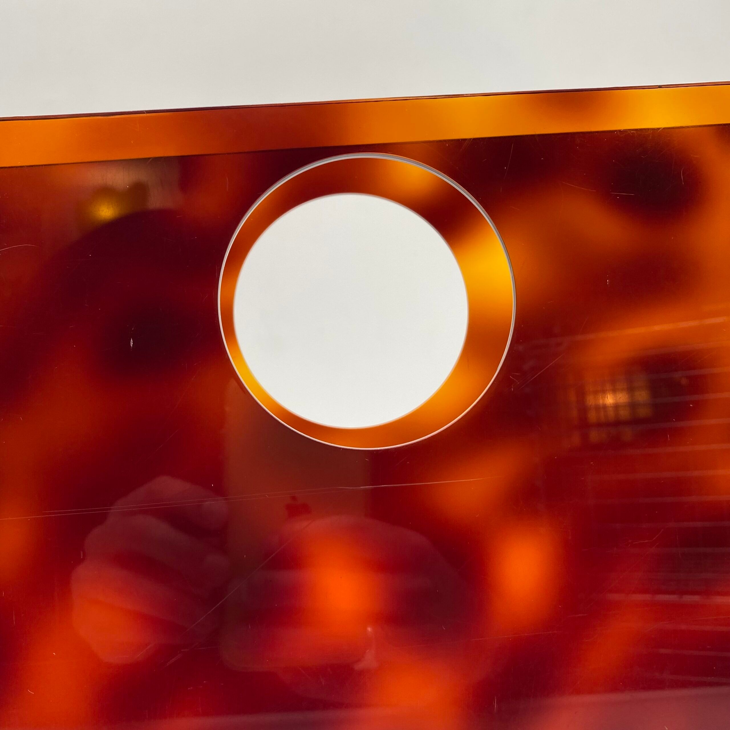 Lucite magazine rack "tortoiseshell", 1970s