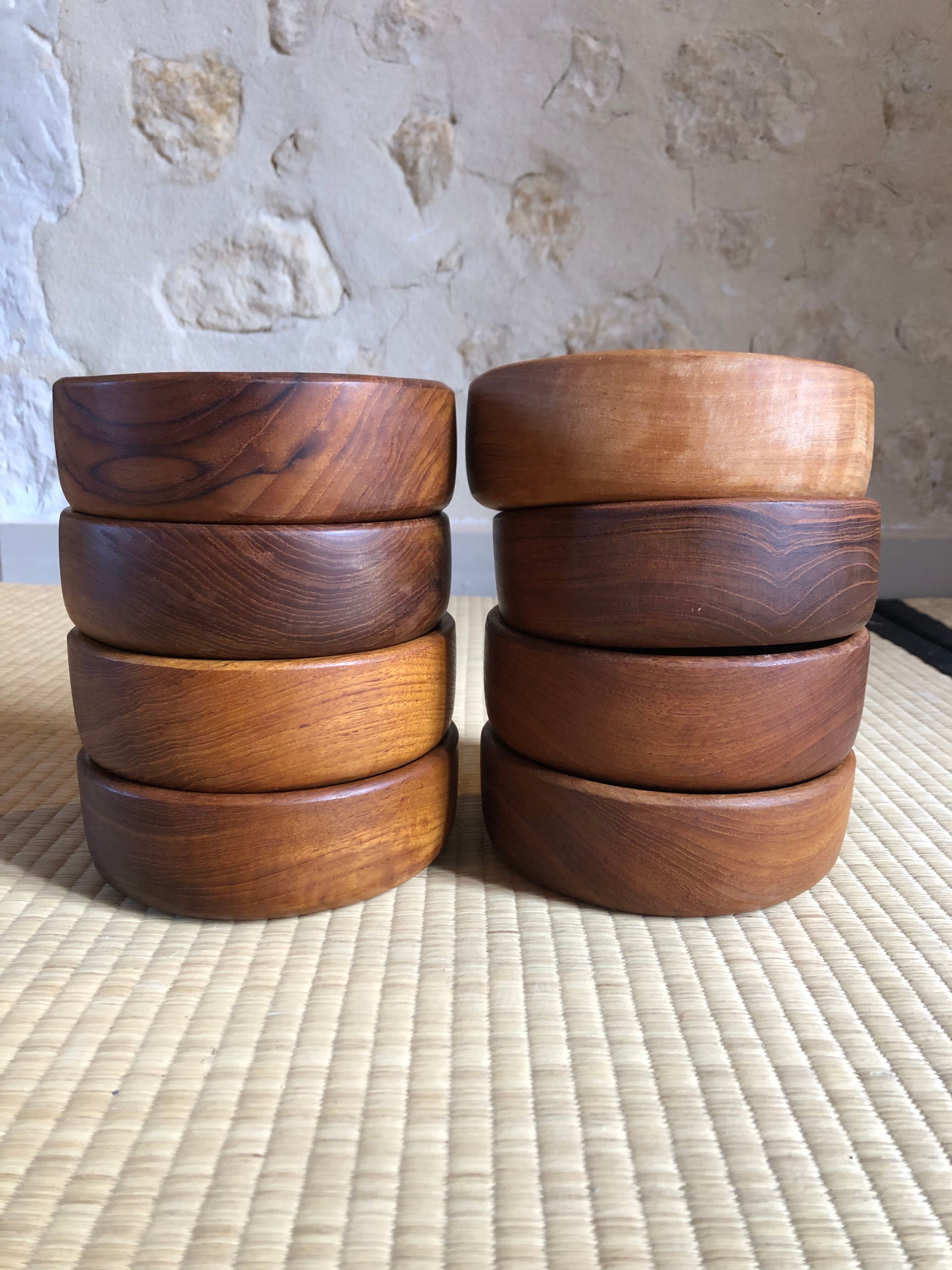 Lot de bols en bois