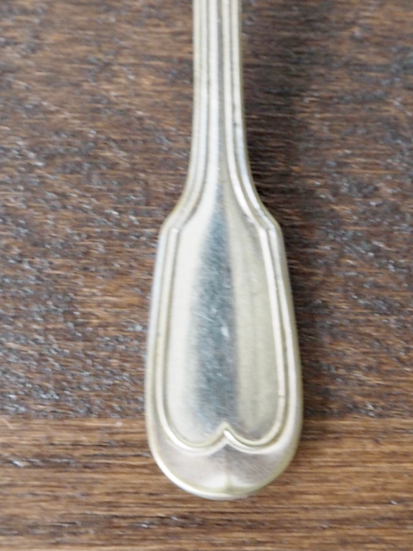 Set of 5 white metal spoons from the 20s