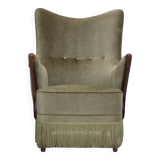 1960s, Scandinavian design, armchair in original condition, furniture velour, beech wood legs.