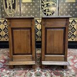 Pair of rustic oak bedside tables