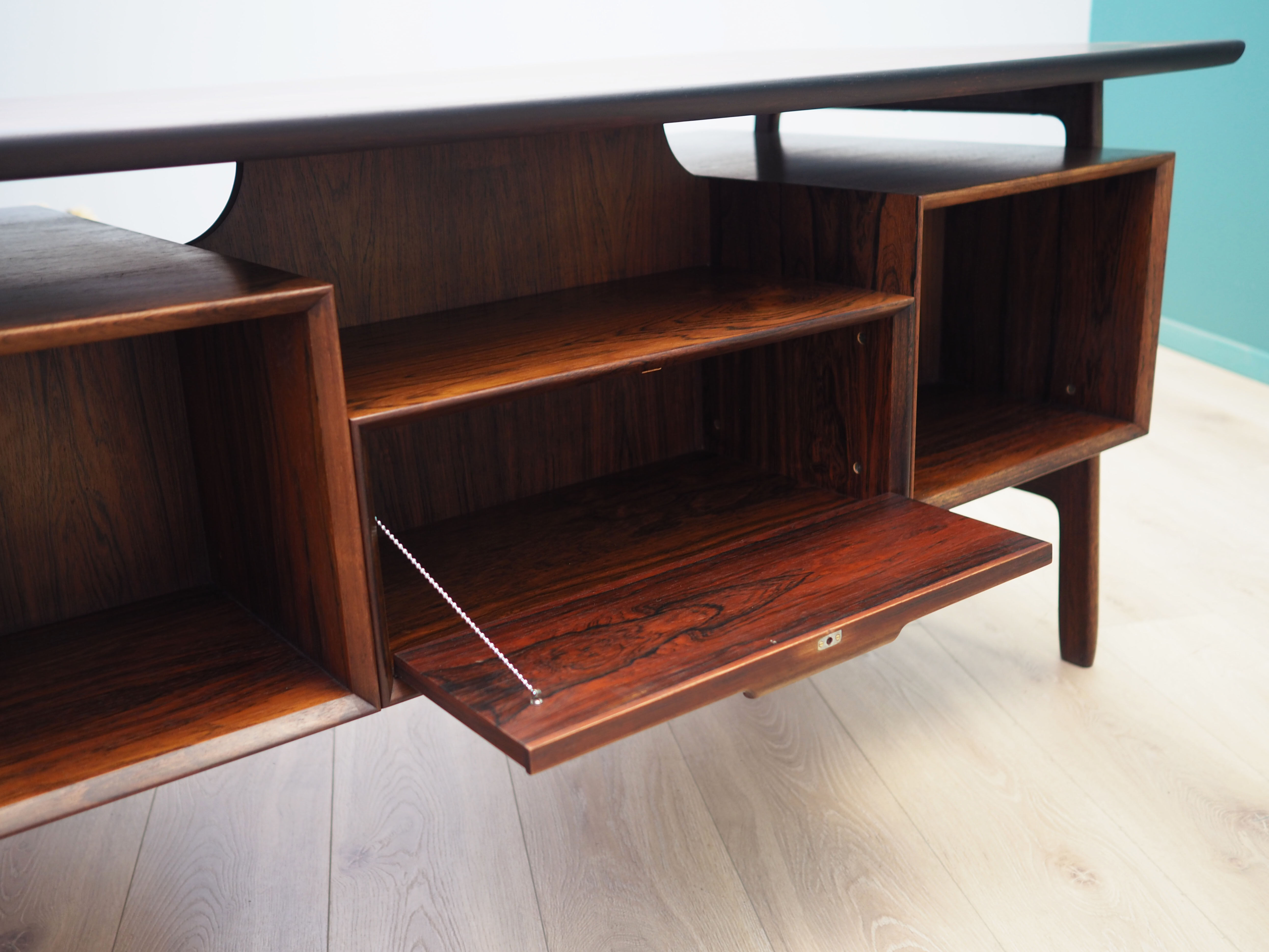 Rosewood desk, Danish design, 1970s, made by Omann Jun