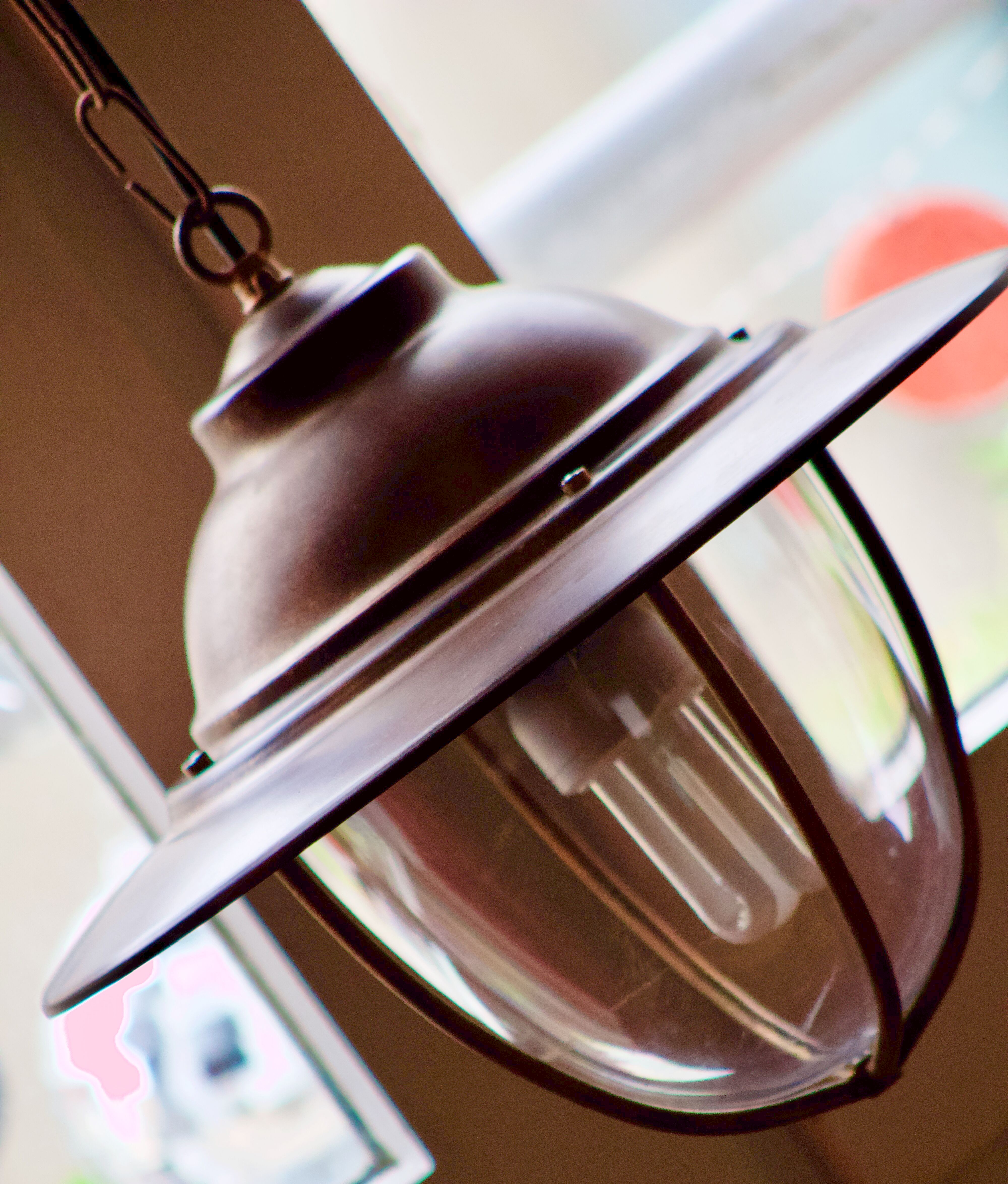 Glass and metal hanging lamp - Massive