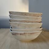 Set of 6 square white porcelain ramekin bowls