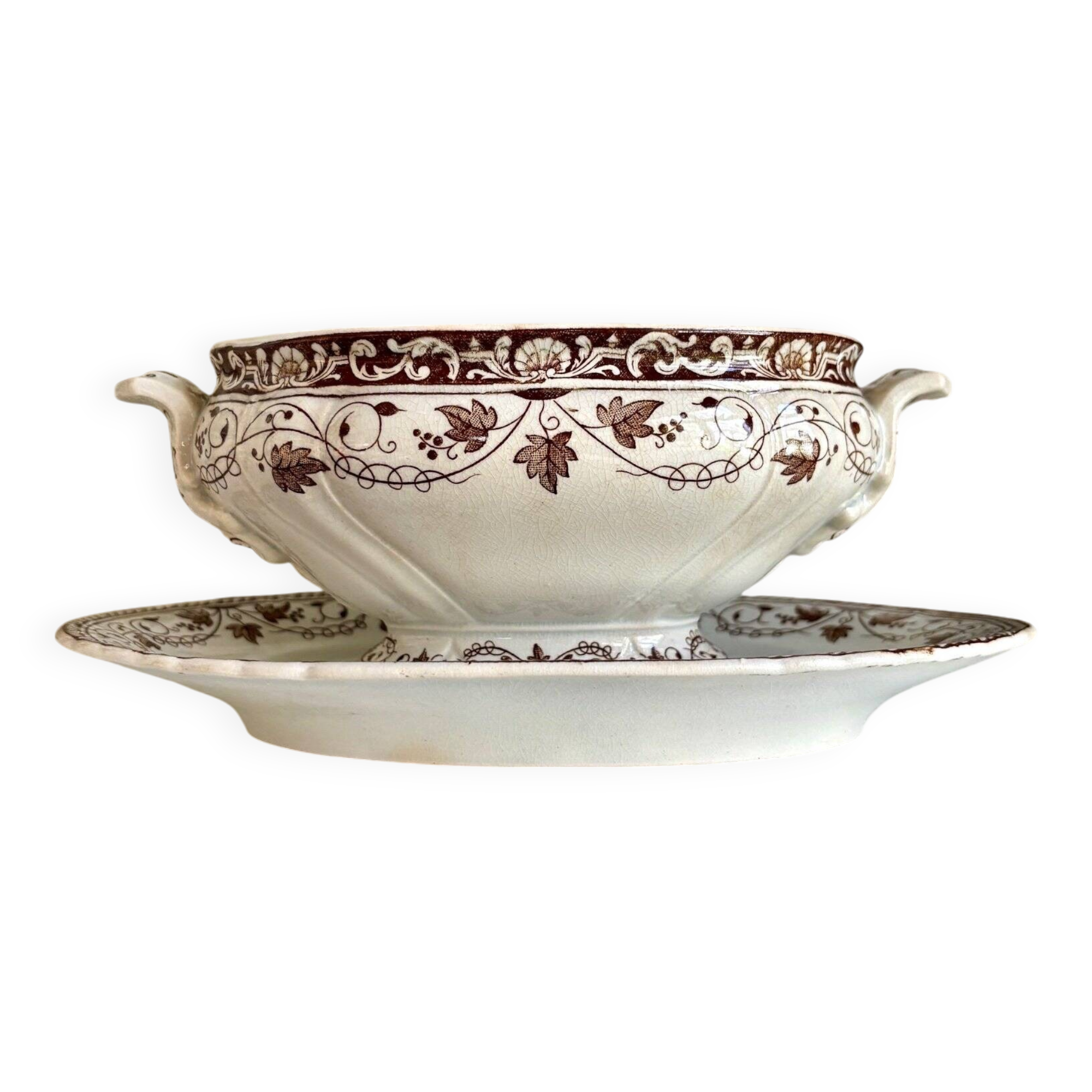 Jules Vieillard sauceboat - Bordeaux in iron earth, "Louis XV" service