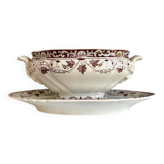 Jules Vieillard sauceboat - Bordeaux in iron earth, "Louis XV" service
