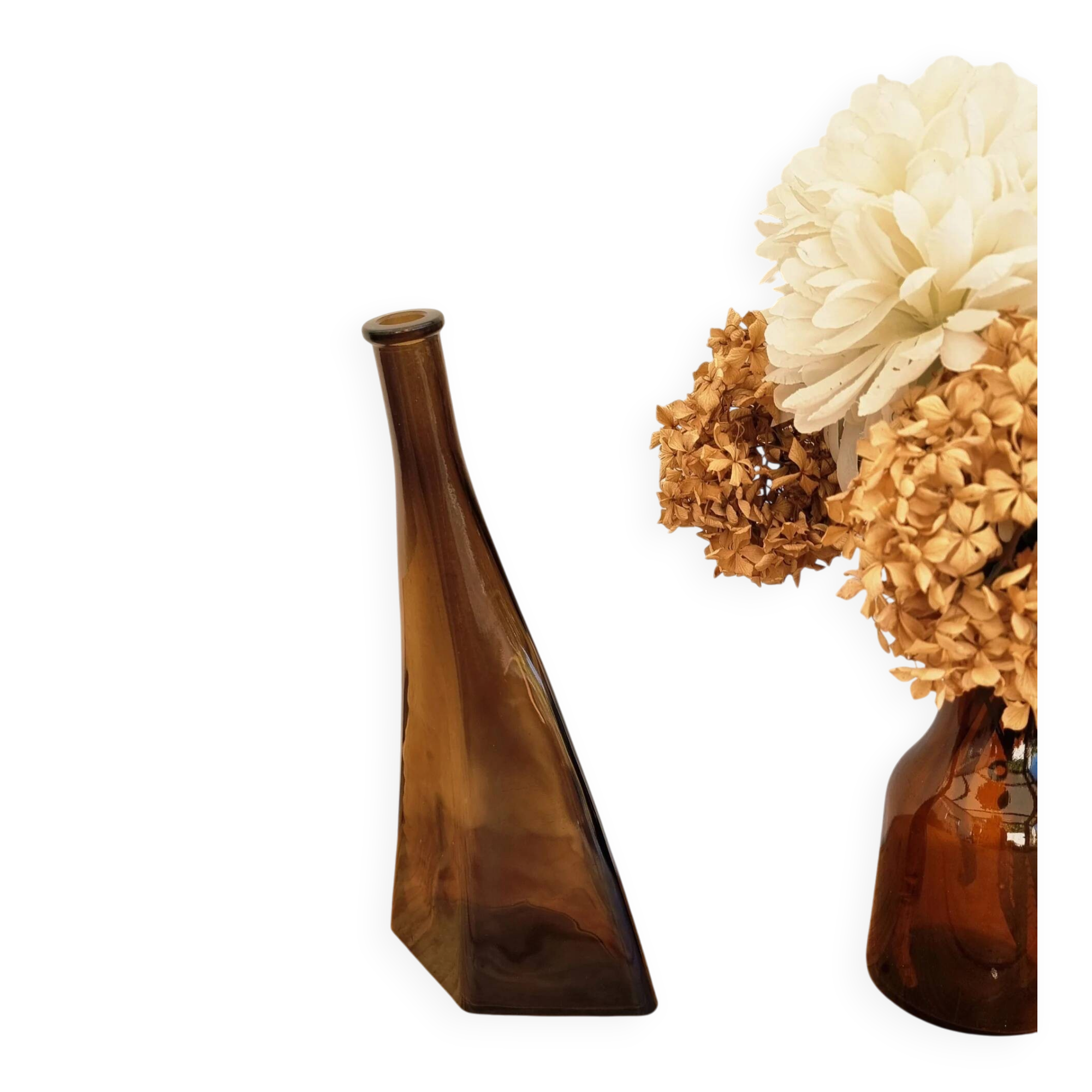 Vintage decorative bottle Paco O Frey in smoked glass from the 1970s.