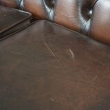 Chesterfield sofa in cowhide, 4 seats