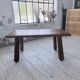 Brutalist oak table by De Puydt, Belgium 1970