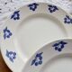 6 vintage white earthenware dessert plates - Blue cherry design