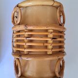 Pair of vintage bamboo sconces