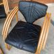 Mid-century leather sofa, 2 fotels, and table in sett