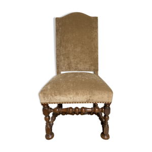 chaise velours Louis